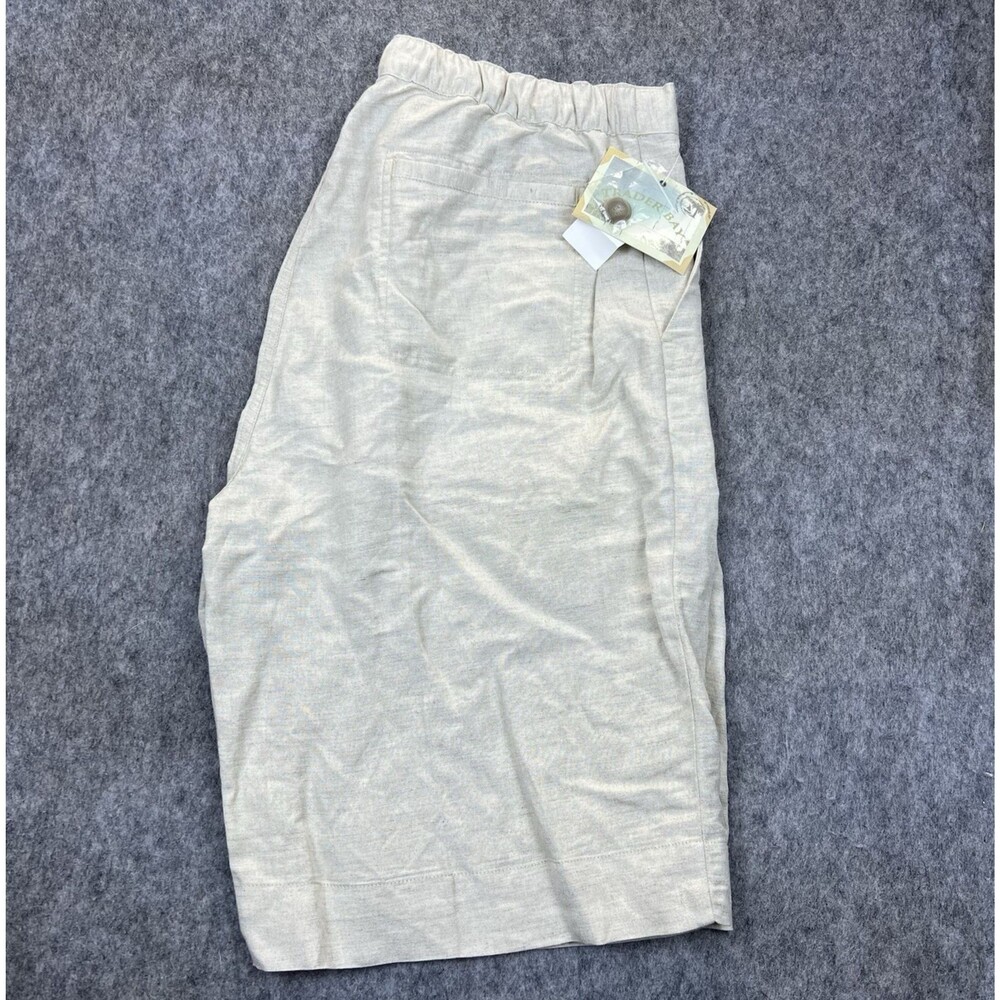 Vtg Trader Bay Men’s Shorts Linen Rayon Blend Drawstring Waist Pockets Size M